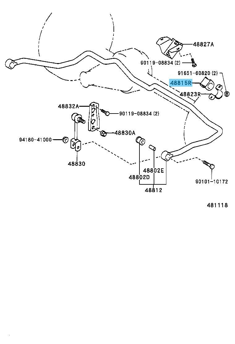 TOYOTA LAND CRUISER KZJ78 '84-99 Genuine Rear Stabilizer Bush 48815-26040 x2 Set