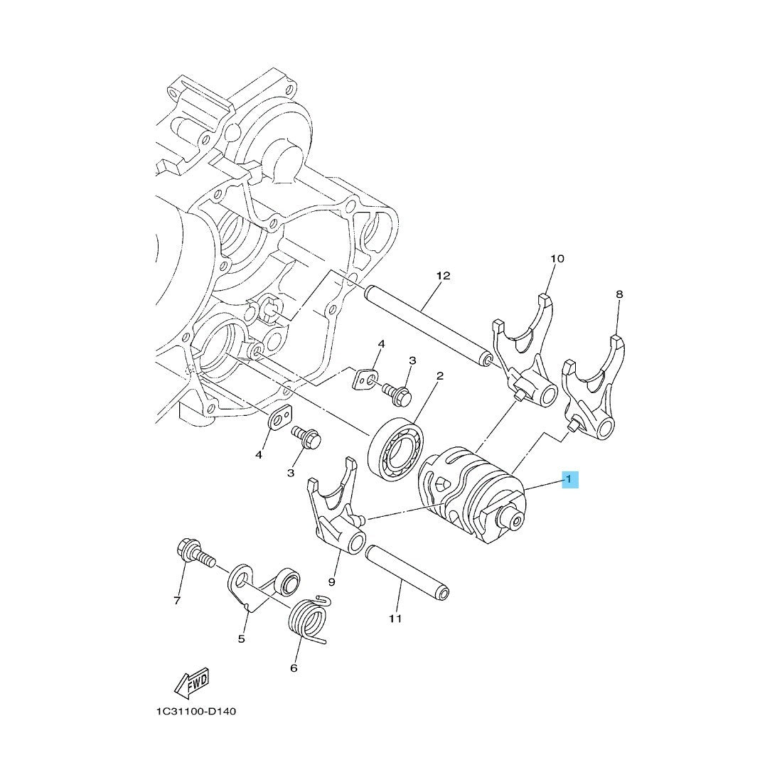 YAMAHA YZ125 2005-2021 YZ125X 2020-2022 Genuine Shift Cam 1C3-18541-00-00 OEM