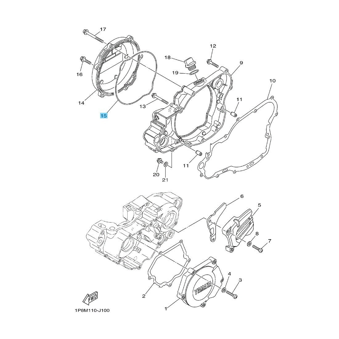 YAMAHA YZ250 99-24 YZ250X 16-24 Genuine Generator Cover Gasket 5CU-15463-01 OEM