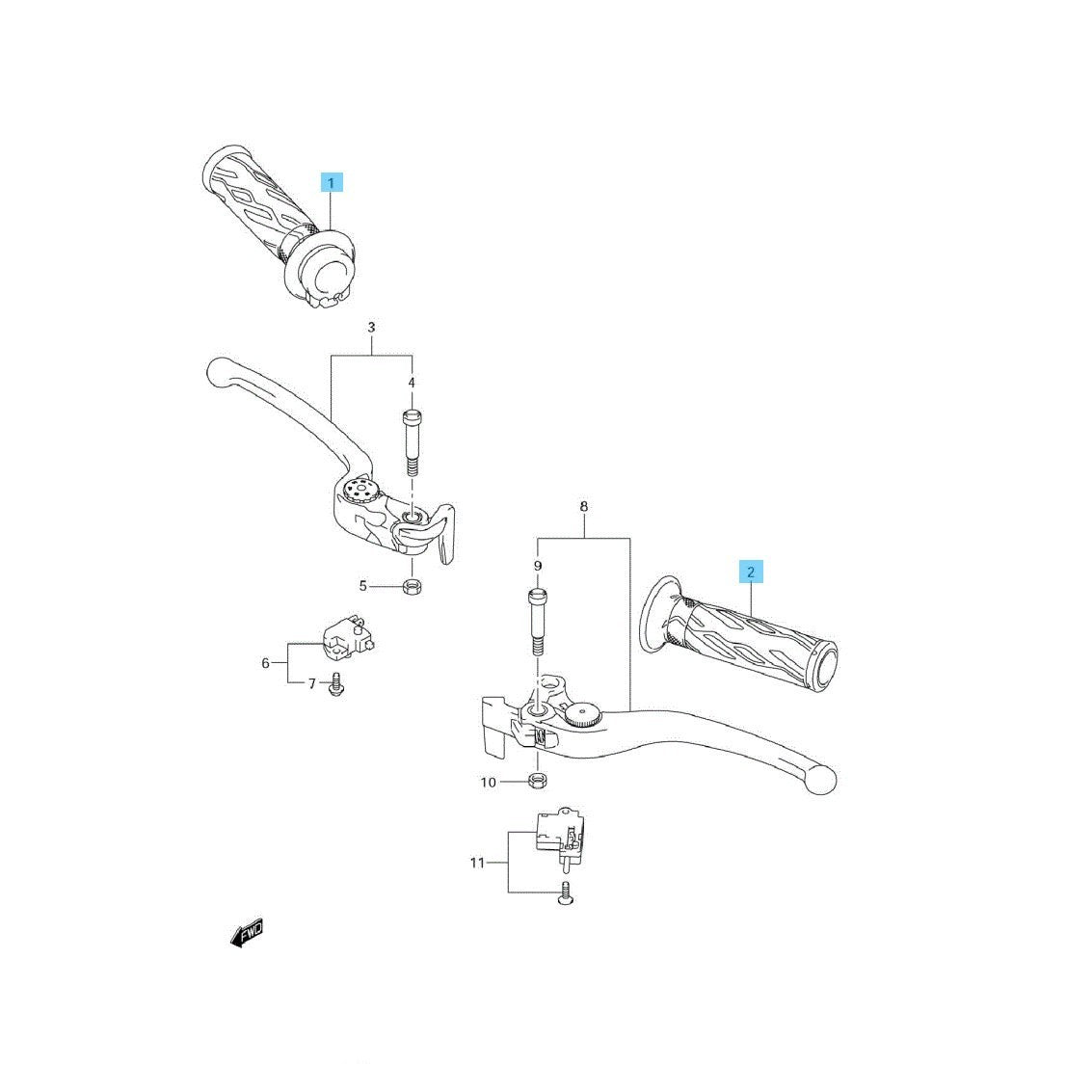 SUZUKI HAYABUSA GSX1300R '08-23 Genuine Throttle Grip & Handle Grip LH Set OEM