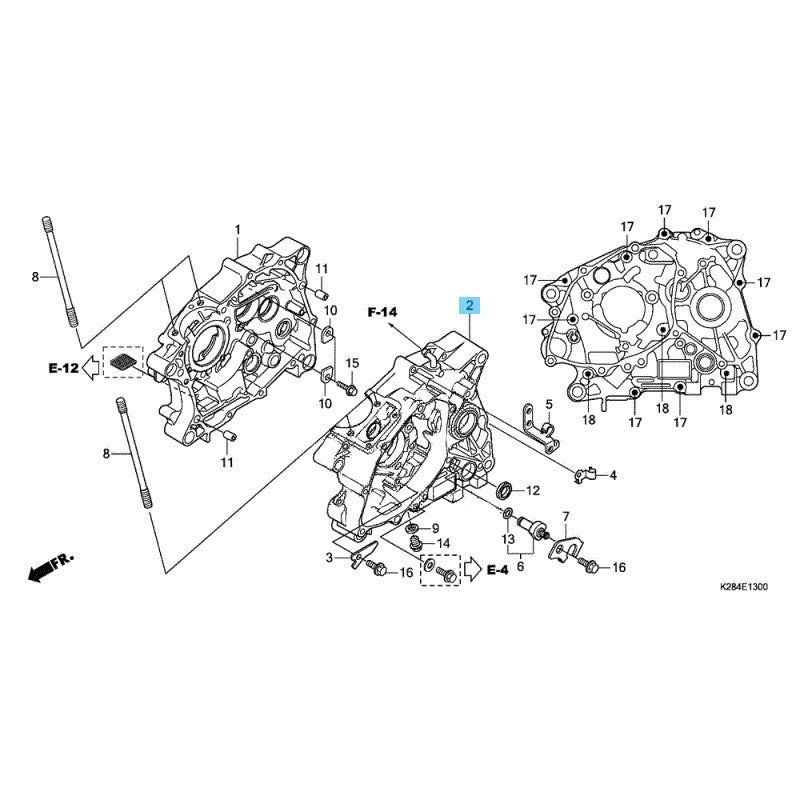 HONDA CRF125F CRF125FB 2014-2018 Genuine Crankcase LH 11200-K28-910 OEM