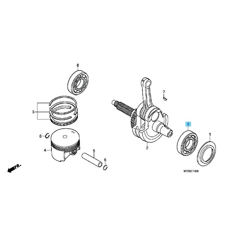 HONDA XR650L '93-25 Genuine Crankshaft Bearing(6308) LH Side 91002-MN9-003 OEM