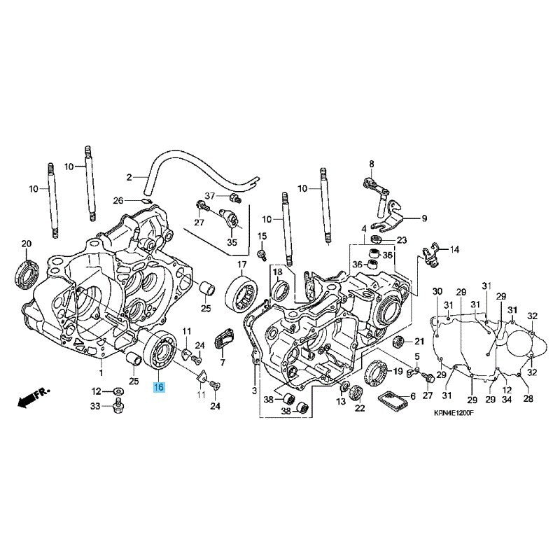HONDA CRF250R 2004-2017 Genuine Crankcase Radial Ball Bearing 91001-KRN-671 OEM