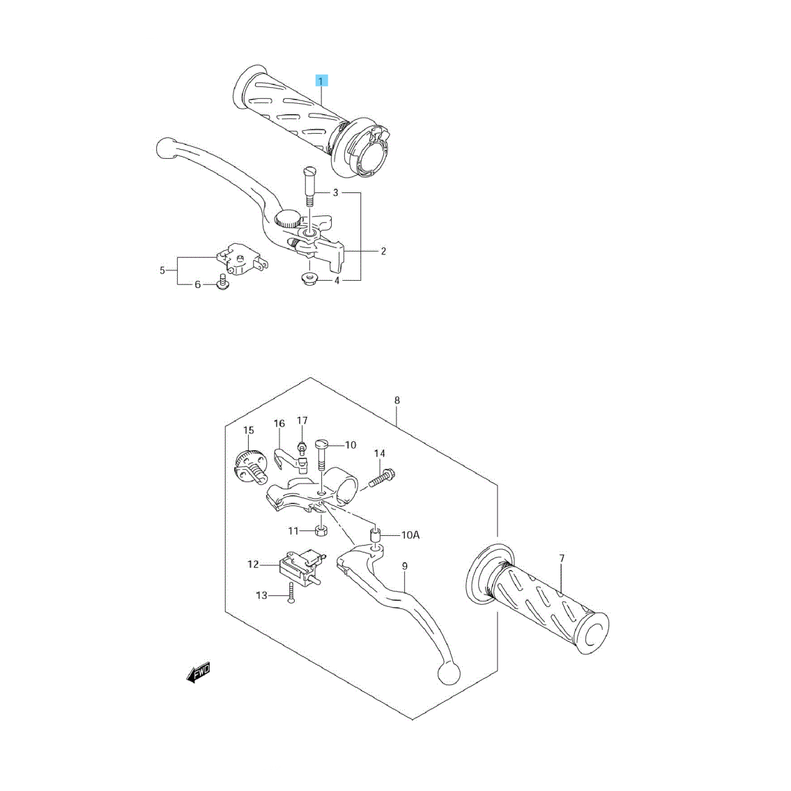 SUZUKI GSX-R750 2004-2007 Genuine Genuine Throttle Grip(Black) 57110-29G02-291