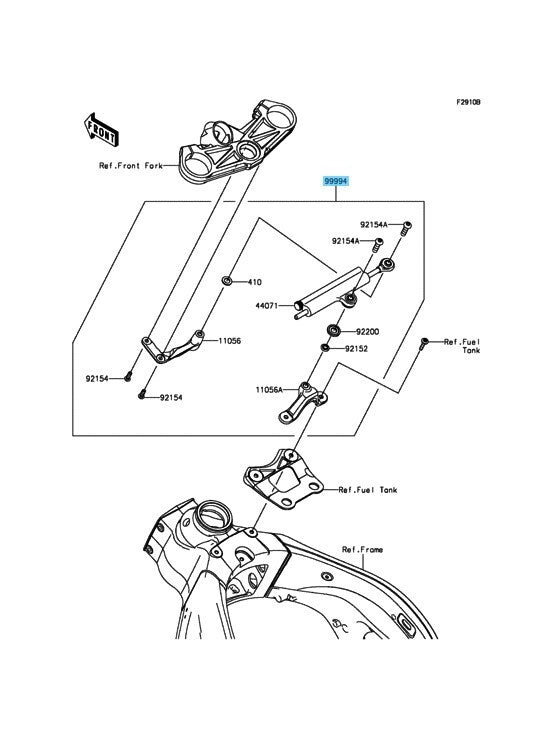 KAWASAKI NINJA ZX-6R ZX636 2013-2017 Genuine Steering Damper Kit 99994-0350 OEM
