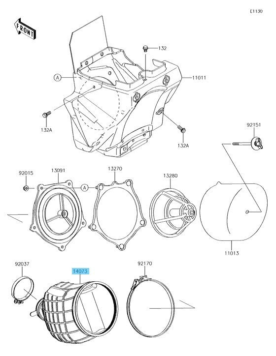 KAWASAKI KX85 2001-2018 Genuine Air Duct 14073-1785 OEM