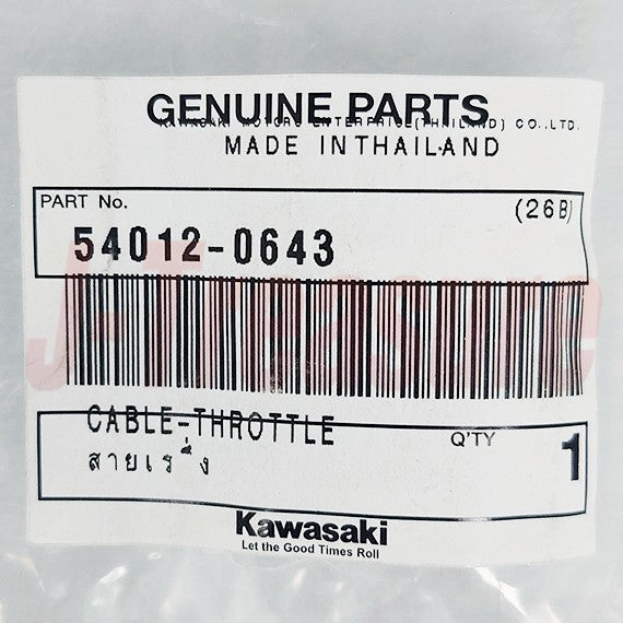 KAWASAKI KLX110 KLX110R 2002-2025 Genuine Throttle Cable 54012-0643 OEM