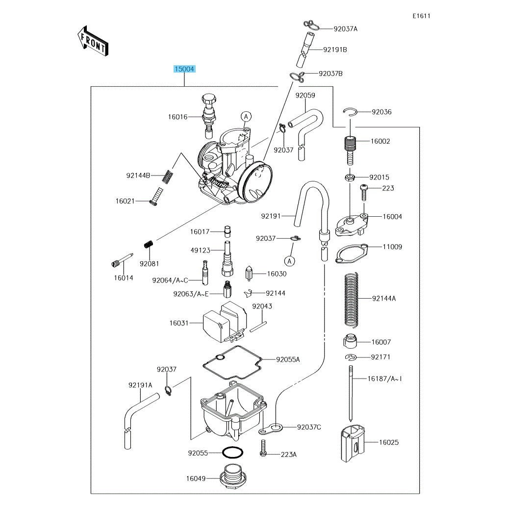 KAWASAKI KX100 '14-21 Genuine Carburetor Assy(PWK28) 15004-0859 OEM