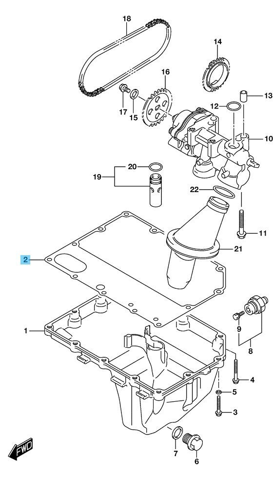 SUZUKI GSX-R750 08-09 11-19 21-24 Genuine Oil Pan Gasket 11489-01H01 OEM