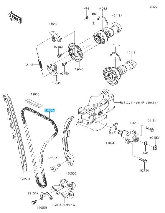 KAWASAKI KX450F 2009-2018 Genuine Cam Chain (98XRH2010-122M) 92057-0180 OEM
