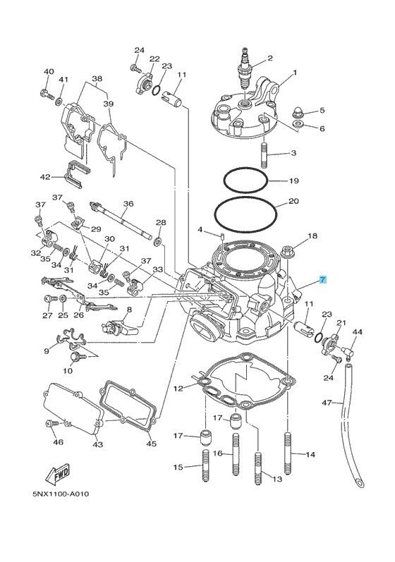 YAMAHA YZ250X 2016-2023 Genuine Engine Cylinder 1 BF1-11311-00-00 OEM