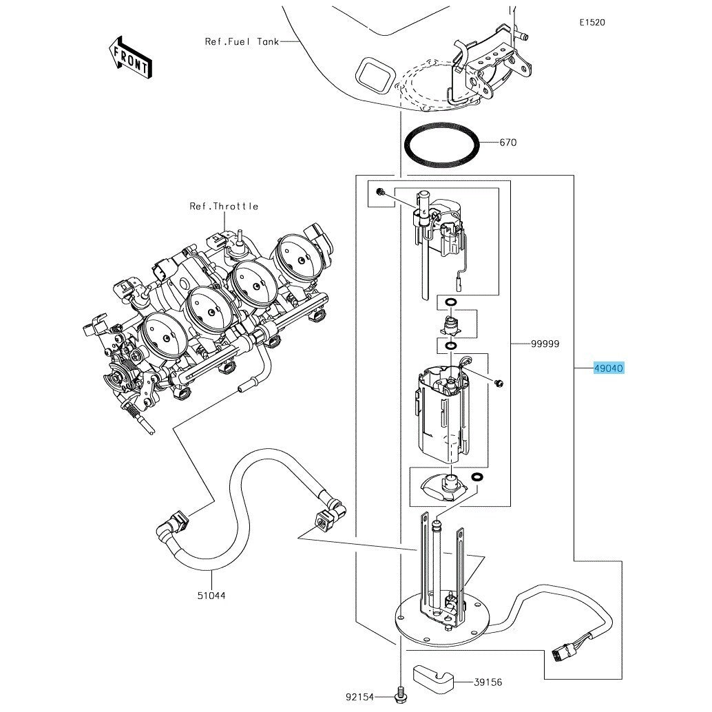 KAWASAKI NINJA ZX-6R ZX600 07-12 ZX636 13-18 Genuine Fuel Pump 49040-0819 OEM