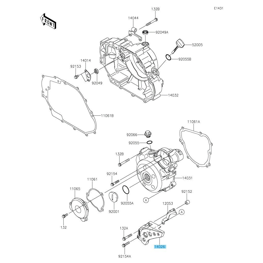 KAWASAKI KLX140 '08-09 '11-20 KLX140R 2021 '23-24 Genuine Chain Cover 14026-0084