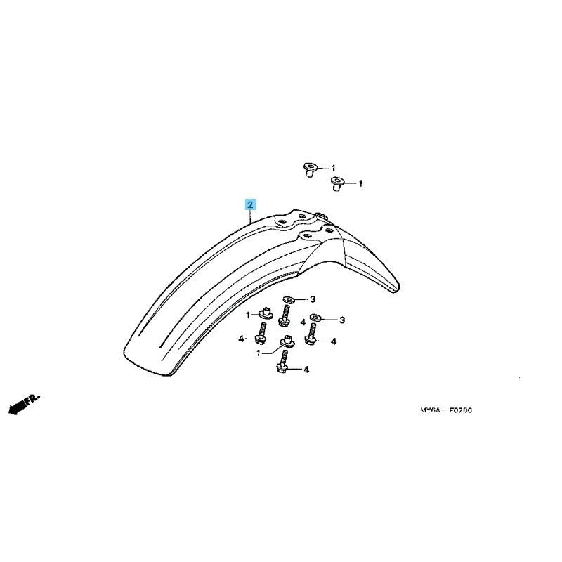 HONDA XR650L '22-24 Genuine Front Fender *Nh196*(Ross White) 61105-MY6-770ZC OEM
