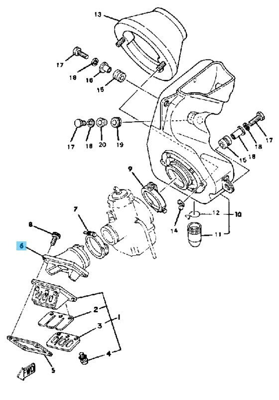 YAMAHA YZ250 1980 1982 YZ465 '80-81 Genuine Carburetor Joint 3R4-13565-00 OEM