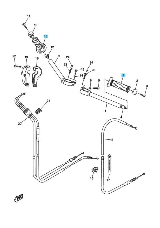 YAMAHA YZF-R6 2006-2017 Genuine Grip Assy 2C0-26240-00 2C0-26241-00 R & L Set