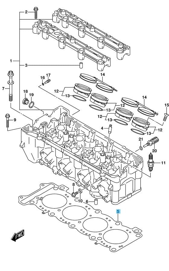 SUZUKI GSX-R1000 2011-2016 Genuine Cylinder Head Gasket 11141-47H01 OEM