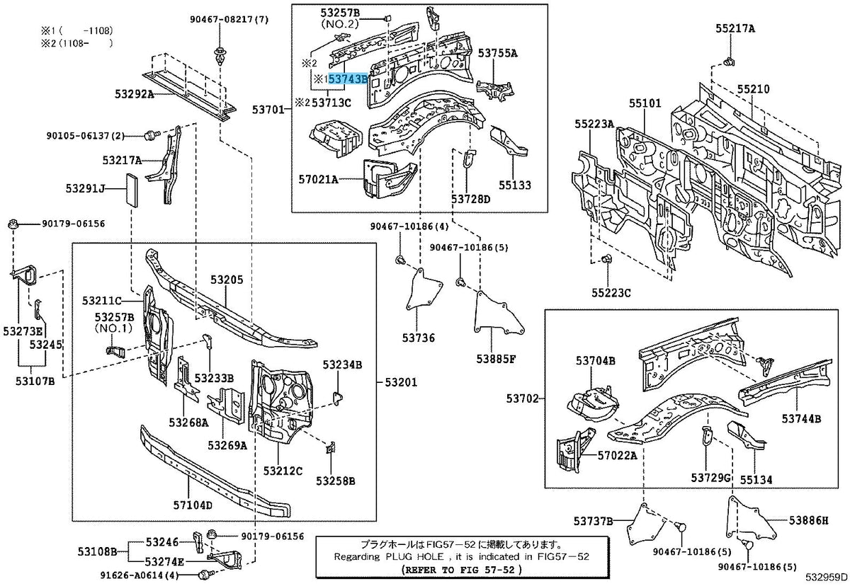 TOYOTA FJ CRUISER GSJ15 08-14 Genuine Front Fender Apron Reinforcement Right OEM