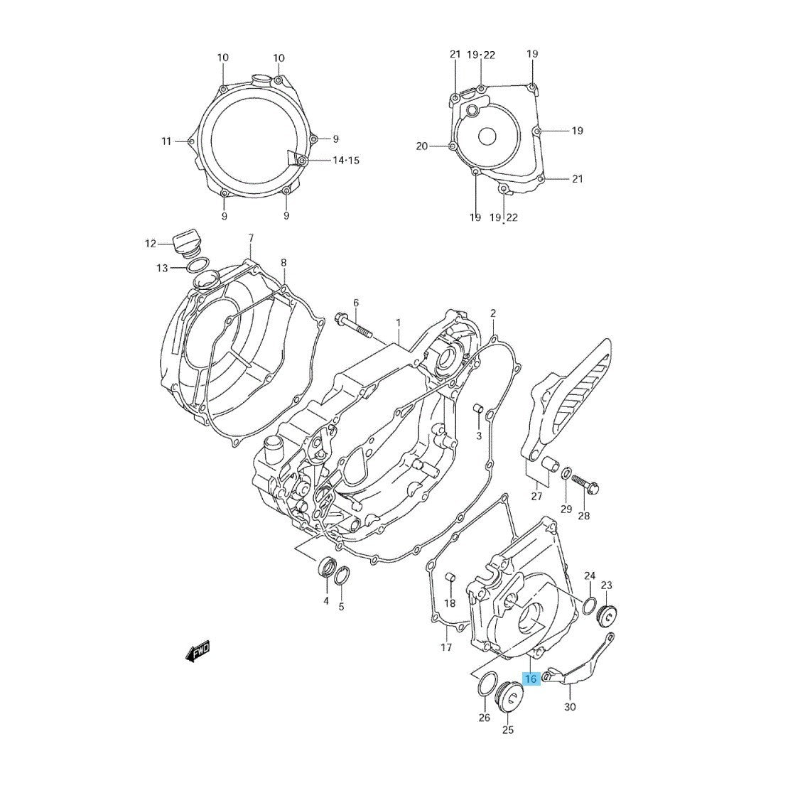 SUZUKI RM-Z450 2008-2017 2020-2024 Genuine Magneto Cover 11351-28H02 OEM