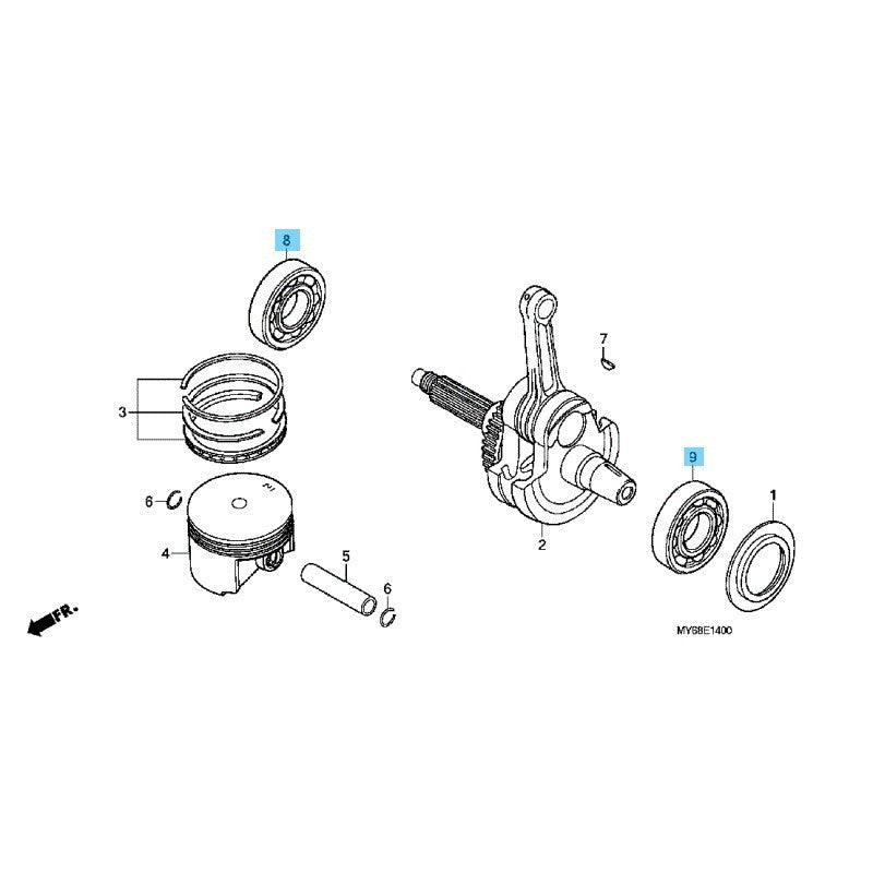 HONDA XR650L 1993-2025 Genuine Crankshaft Bearing(6307)(6308) RH & LH Set OEM