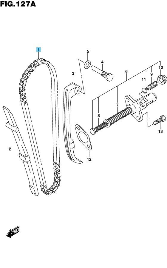 SUZUKI DR-Z125L 03-09 12-19 21-24 Genuine Camshaft Drive Chain 12760-44A00