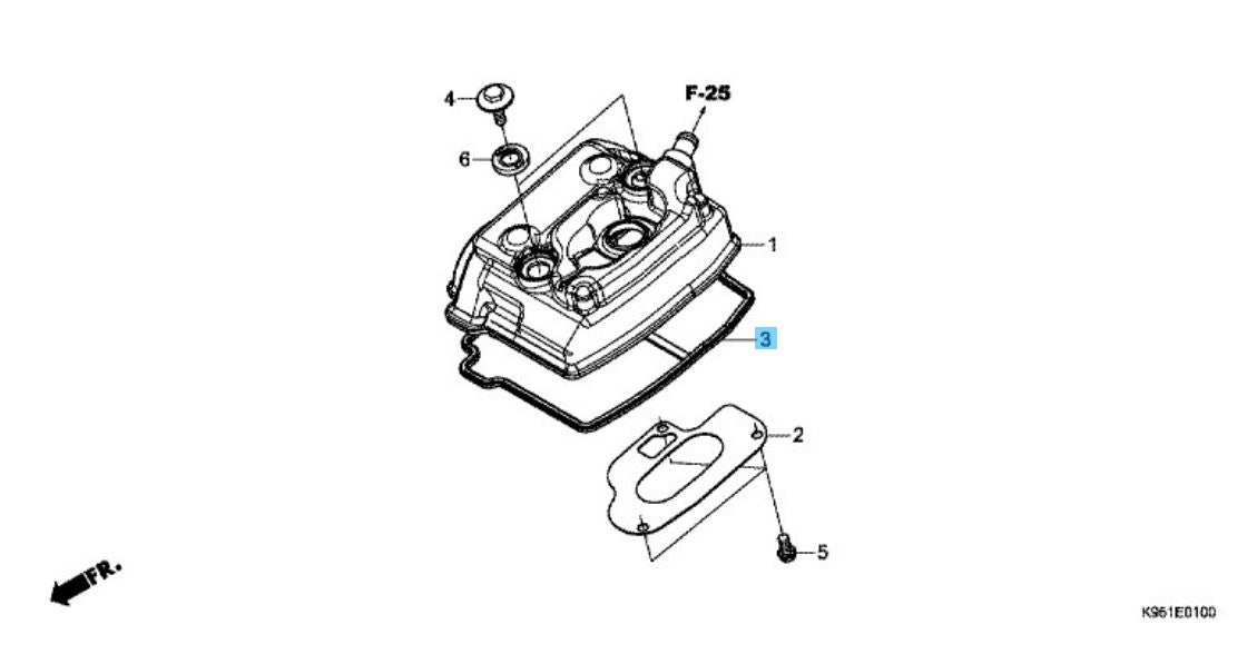 HONDA CRF250R '18-25 Genuine Cylinder Head Cover Gasket 12391-K95-A20 OEM