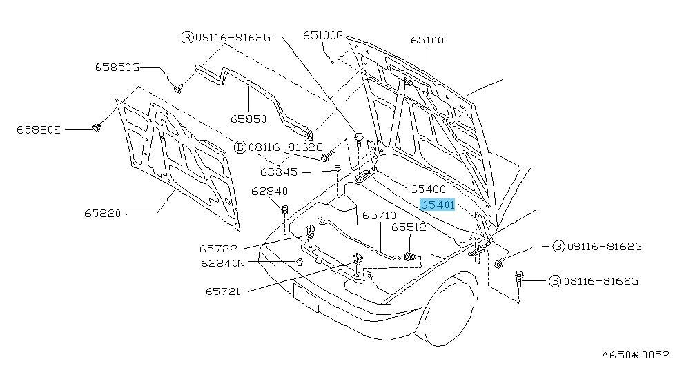 NISSAN 240SX S13 1989-1993 Genuine Hood Hinge Assembly LH 65401-35F10 OEM