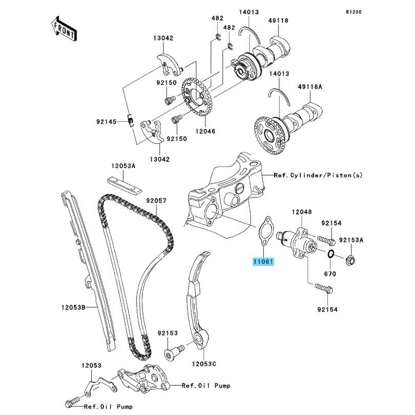 KAWASAKI KX450F 2008-2018 Genuine Cam Chain Tensioner Gasket 11061-0260 OEM
