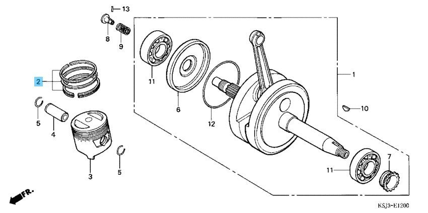 HONDA CRF80F 04-09 11-13 Genuine Piston Ring Set Standard 13011-GN1-A41 OEM