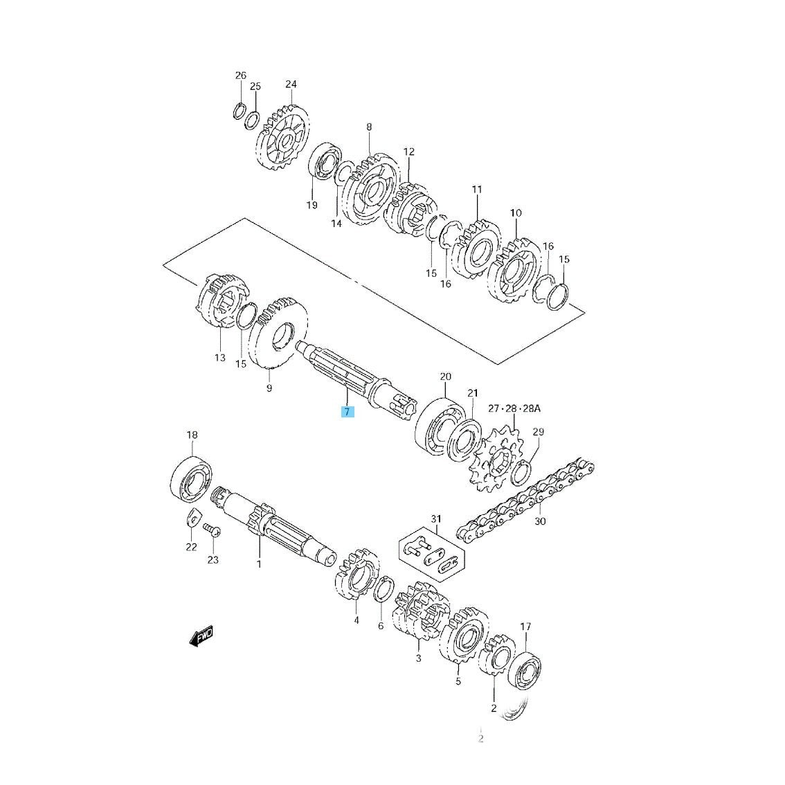SUZUKI RM85 2002-2009 2012 2015-2023 Genuine Driveshaft 24131-02B01 OEM