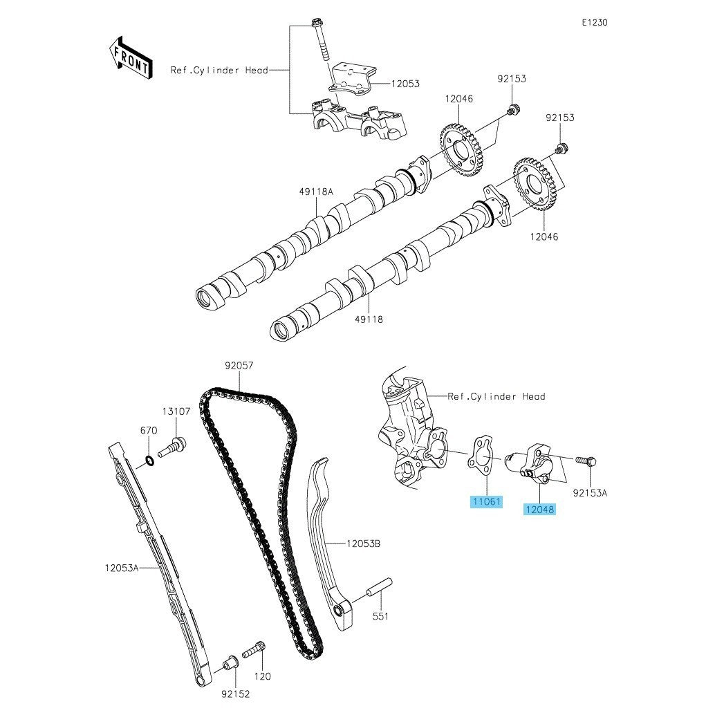 KAWASAKI NINJA ZX-14R ZX1400 2012-2023 Genuine Tensioner & Gasket Set OEM