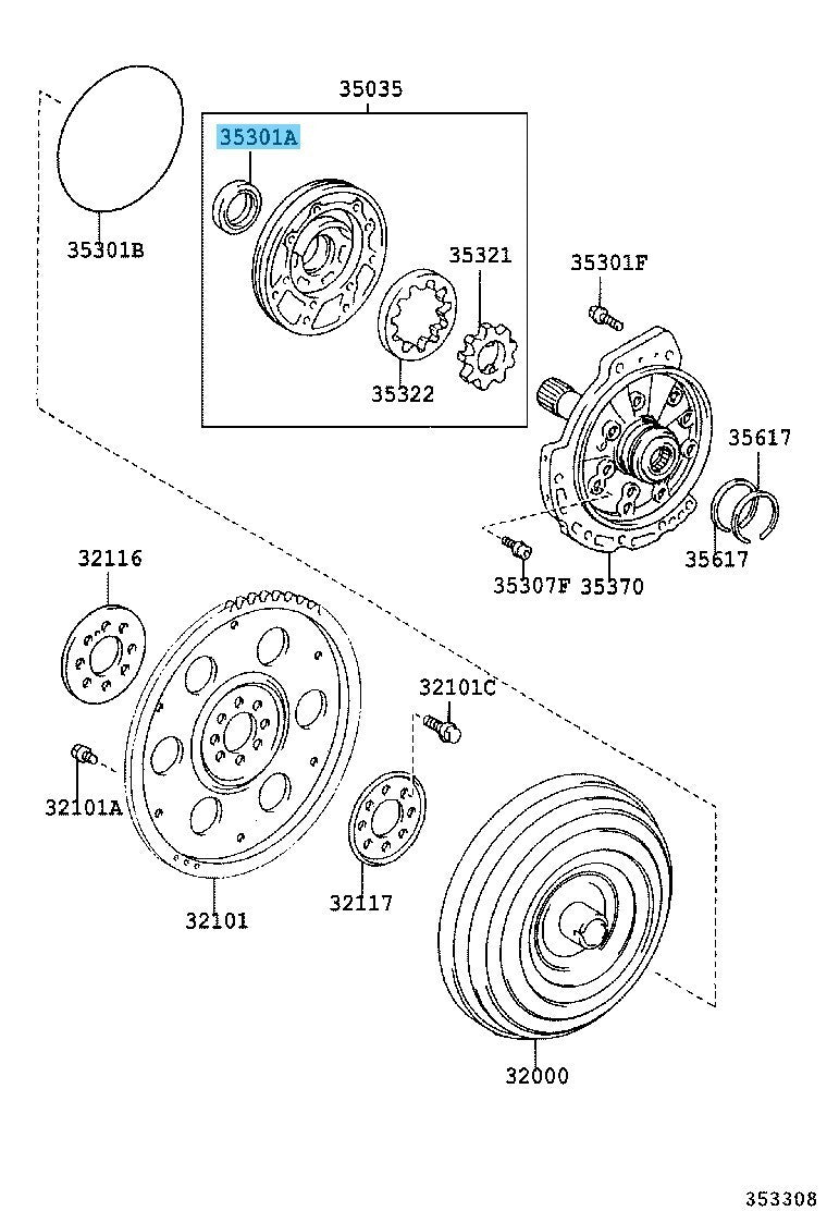 TOYOTA CAMRY MCV30 2002-2009 Genuine Front Oil Pump Seal 90311-38083 OEM