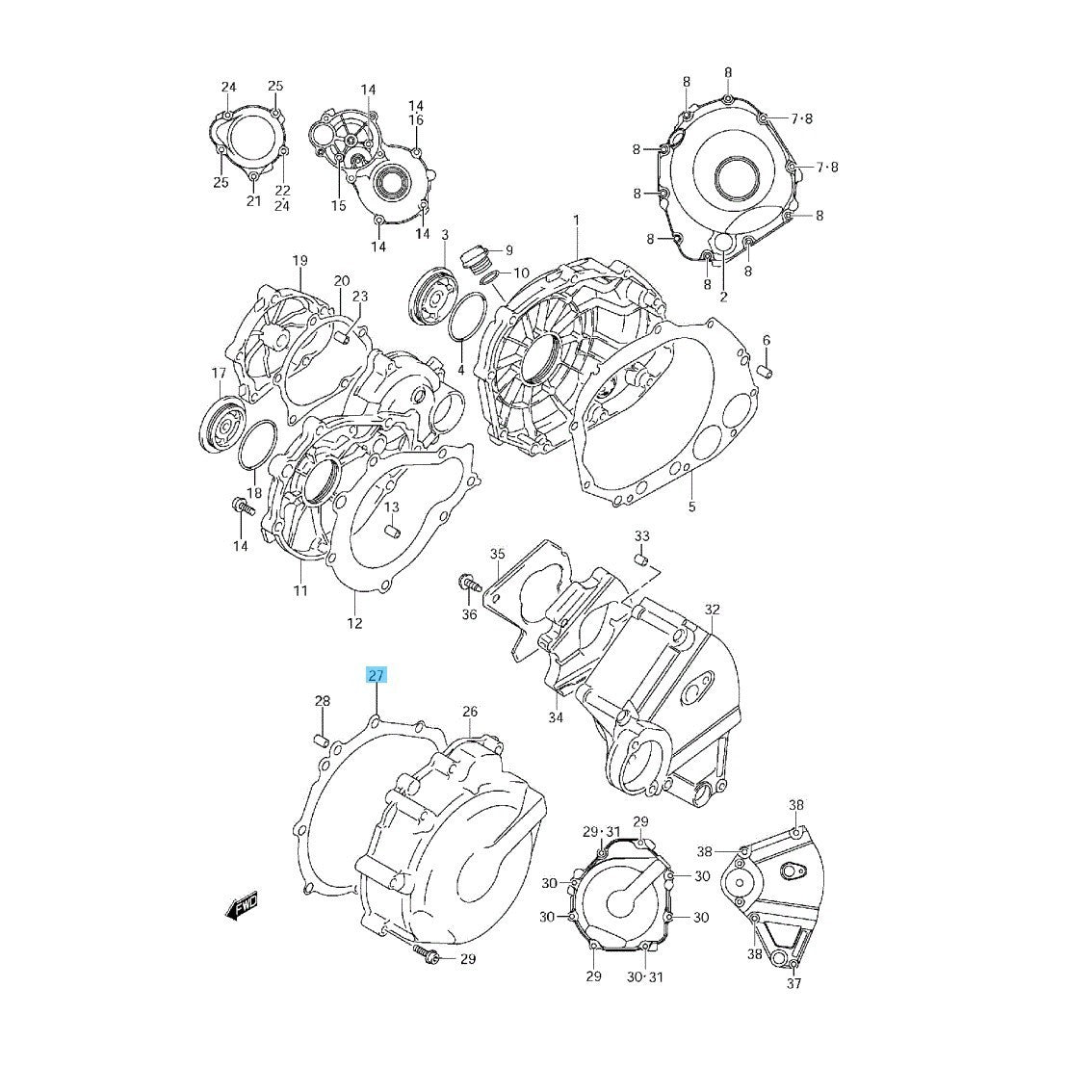 SUZUKI GSX-R1000 2003-2008 Genuine Magneto Cover Gasket 11483-18G00 OEM