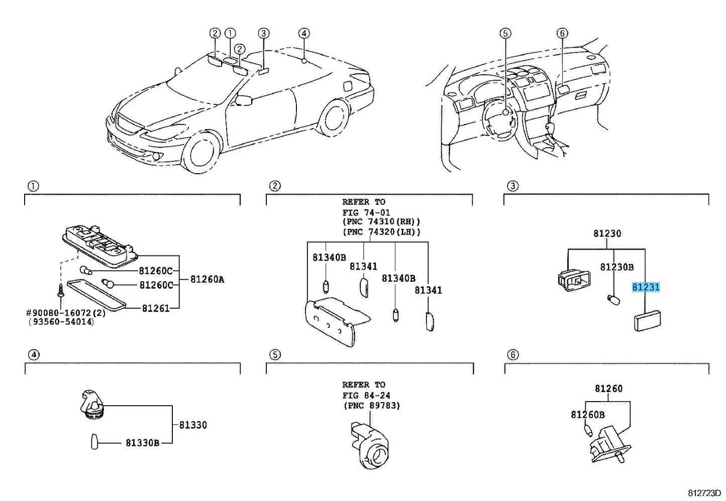 TOYOTA SOLARA ACV20 MCV20 00-08 Genuine Courtesy Lamp Lens OEM For Convertible