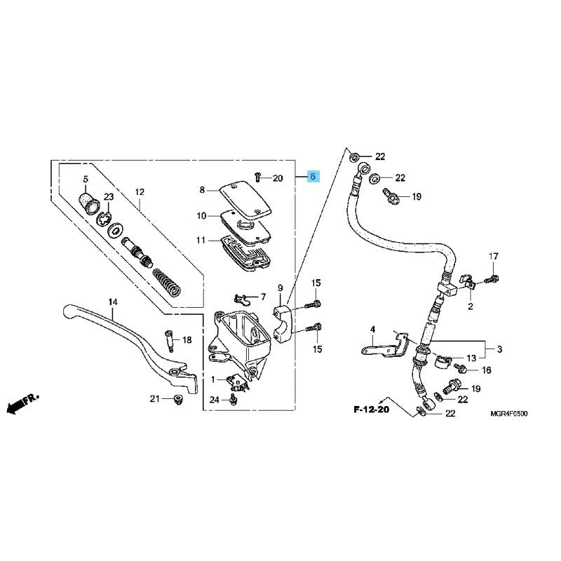 HONDA VT750RS '10-13 Genuine Front Brake Master Cylinder 45510-MEG-006 OEM