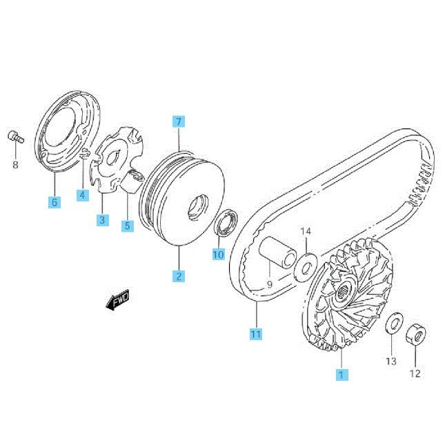 SUZUKI QUADSPORT LT80 1987-2006 Genuine Movable Drive Face Set OEM