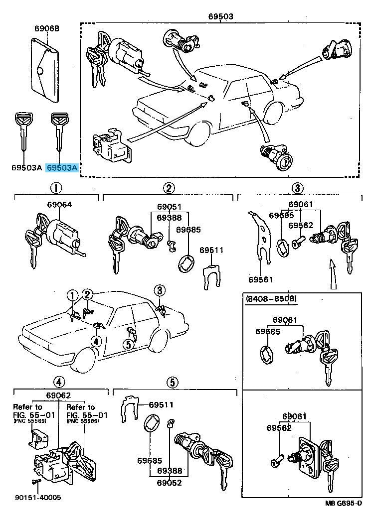 TOYOTA CRESTA GX71 '85-87 Genuine BLANK KEY(MASTER KEY) 90999-00099 OEM