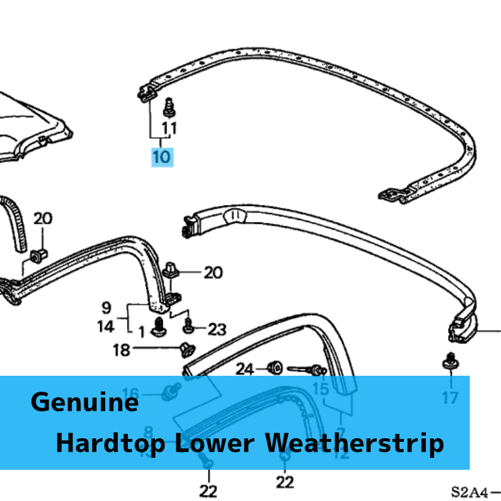 HONDA S2000 AP1 AP2 '00-09 Genuine Hardtop Lower Weatherstrip 85140-S2A-902 OEM