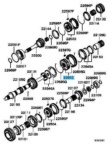 MITSUBISHI MONTERO IO H6#W Genuine M/T 1st & 2nd Synch Hub & Sleeve MR377460 OEM