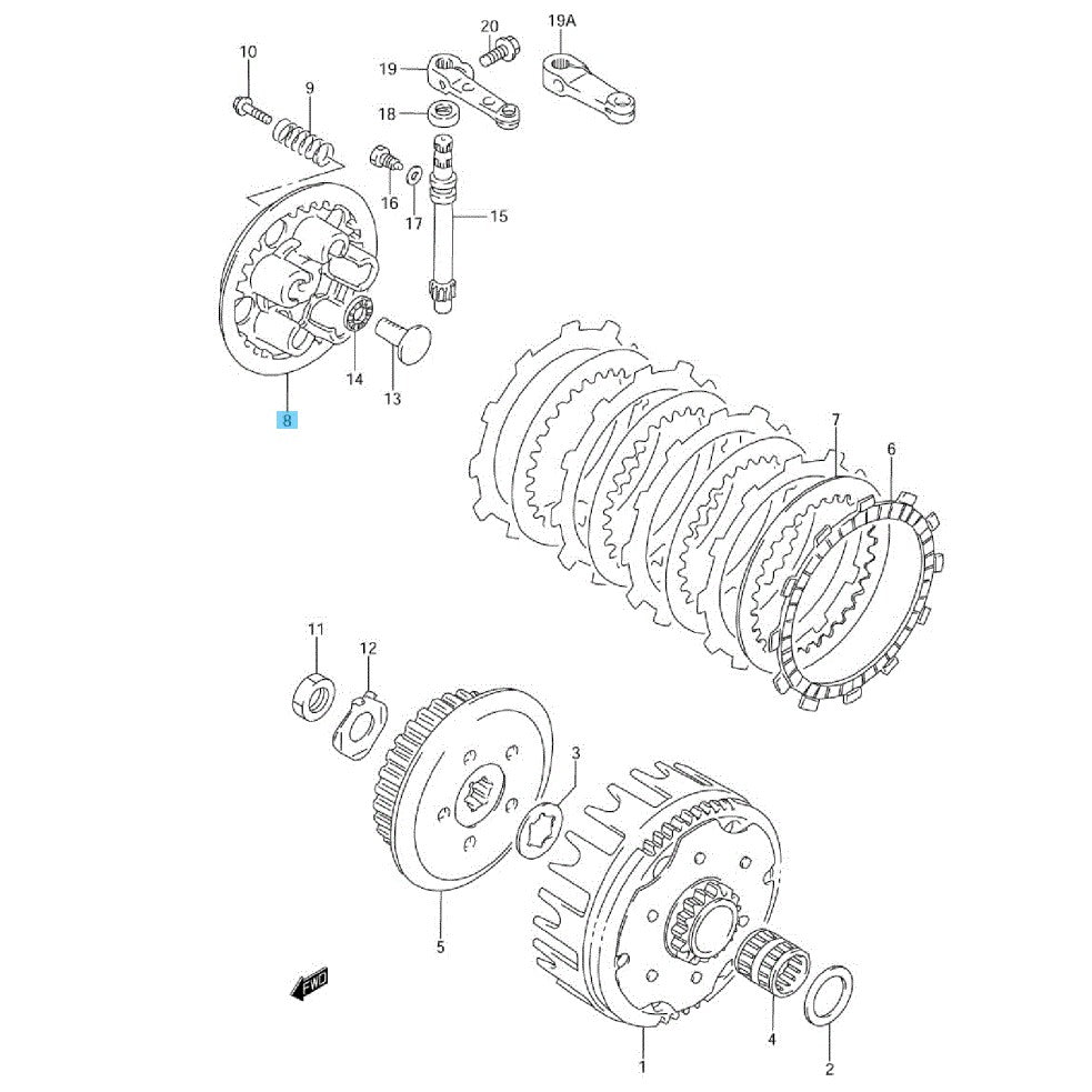 SUZUKI RM85 '02-09 2012 '15-23 Genuine Clutch Pressure Disc 21462-02B41 OEM