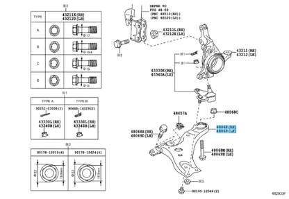 TOYOTA LEXUS RX350 RX450h 10-18 Genuine Front Lower Control Arm RH & LH Set OEM