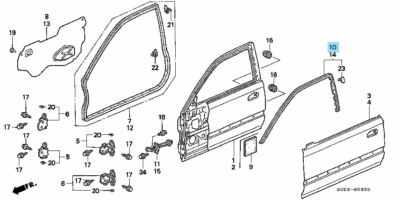 HONDA CIVIC EK9 EJ7 96-00 Genuine Front Door Sub Seal Right 72325-S03-G01 OEM