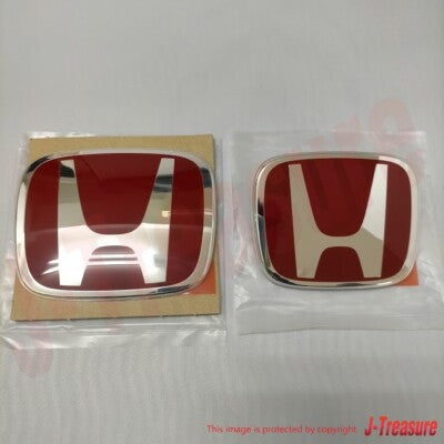 HONDA CIVIC FD2 TYPE-R 2006-2011 Genuine Front & Rear Red Emblem Badge Set OEM