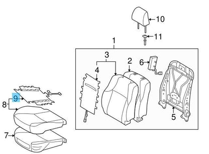 TOYOTA LAND CRUISER PRADO 09-18 Genuine Front Seat Cushion Heater 87510-60550