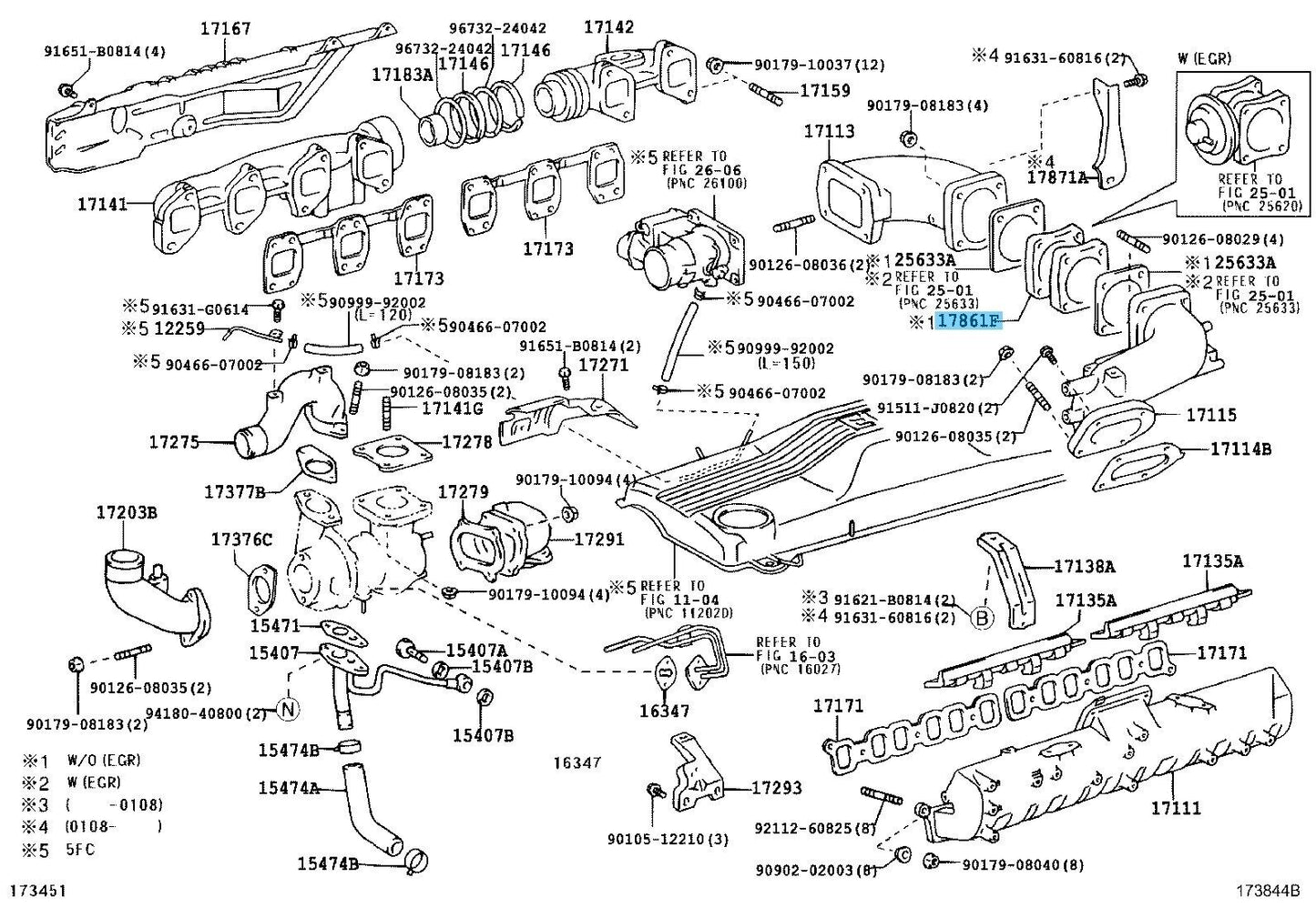 TOYOTA LAND CRUISER HDJ100 Genuine Intake Air Connector 17861-17030 OEM