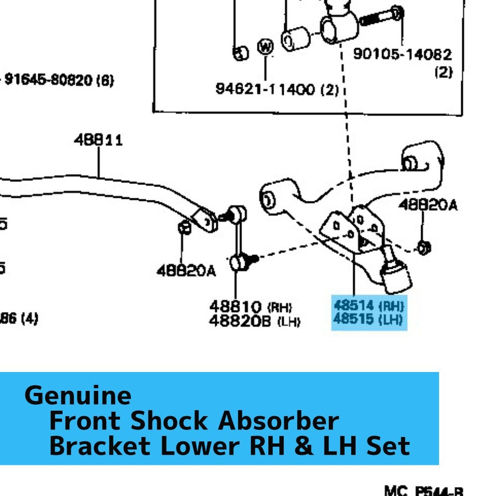 TOYOTA SUPRA JZA80 '93-98 Genuine Front Shock Absorber Bracket Lower RH & LH Set