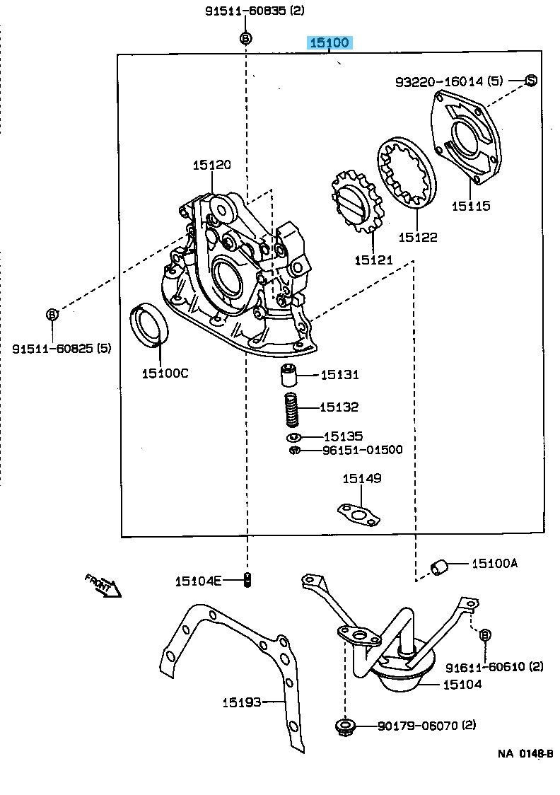 TOYOTA COROLLA CP AE92 1984-1991 Genuine 4AGE Oil Pump Assy 15100-19036 OEM