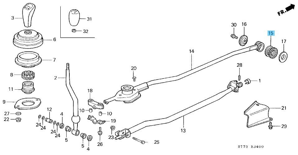 HONDA ACURA INTEGRA DC2 86-01 Genuine Extension End Rubber 54303-SB2-010 OEM