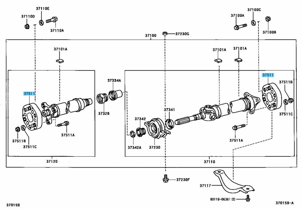 TOYOTA LEXUS Genuine Driveshaft Flexible Coupling Flex Plate 37511-30020 OEM
