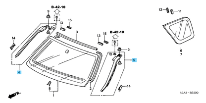HONDA CR-V RD# 02-06 Genuine Front Windshield Pillar Side Garnish Assy RH & LH